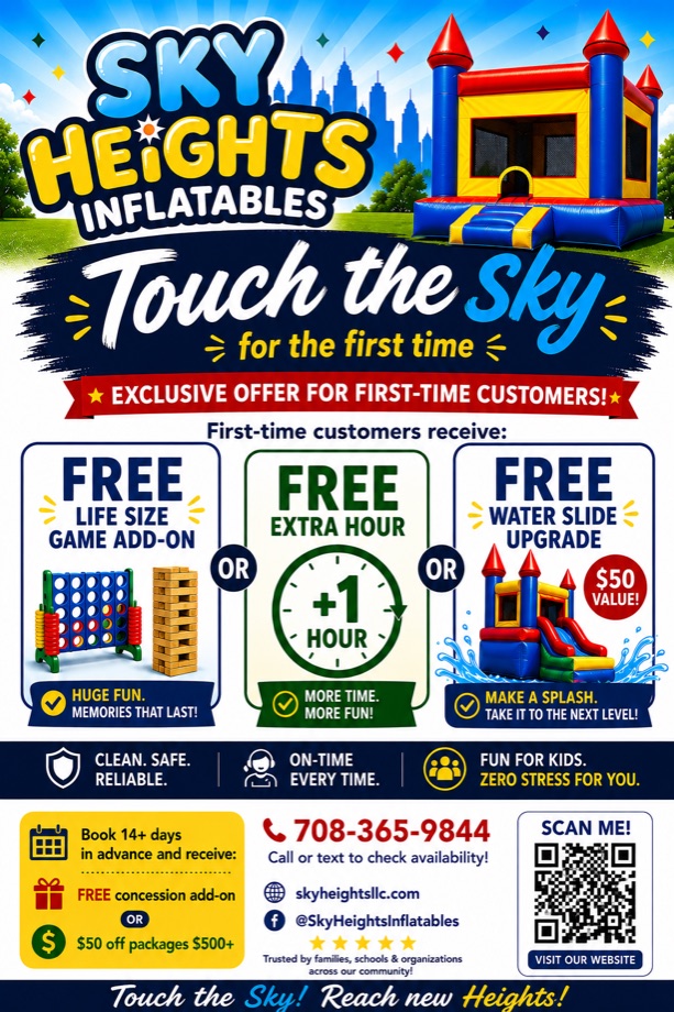 Sky Heights Inflatables &mdash; Touch the Sky for the First Time flyer